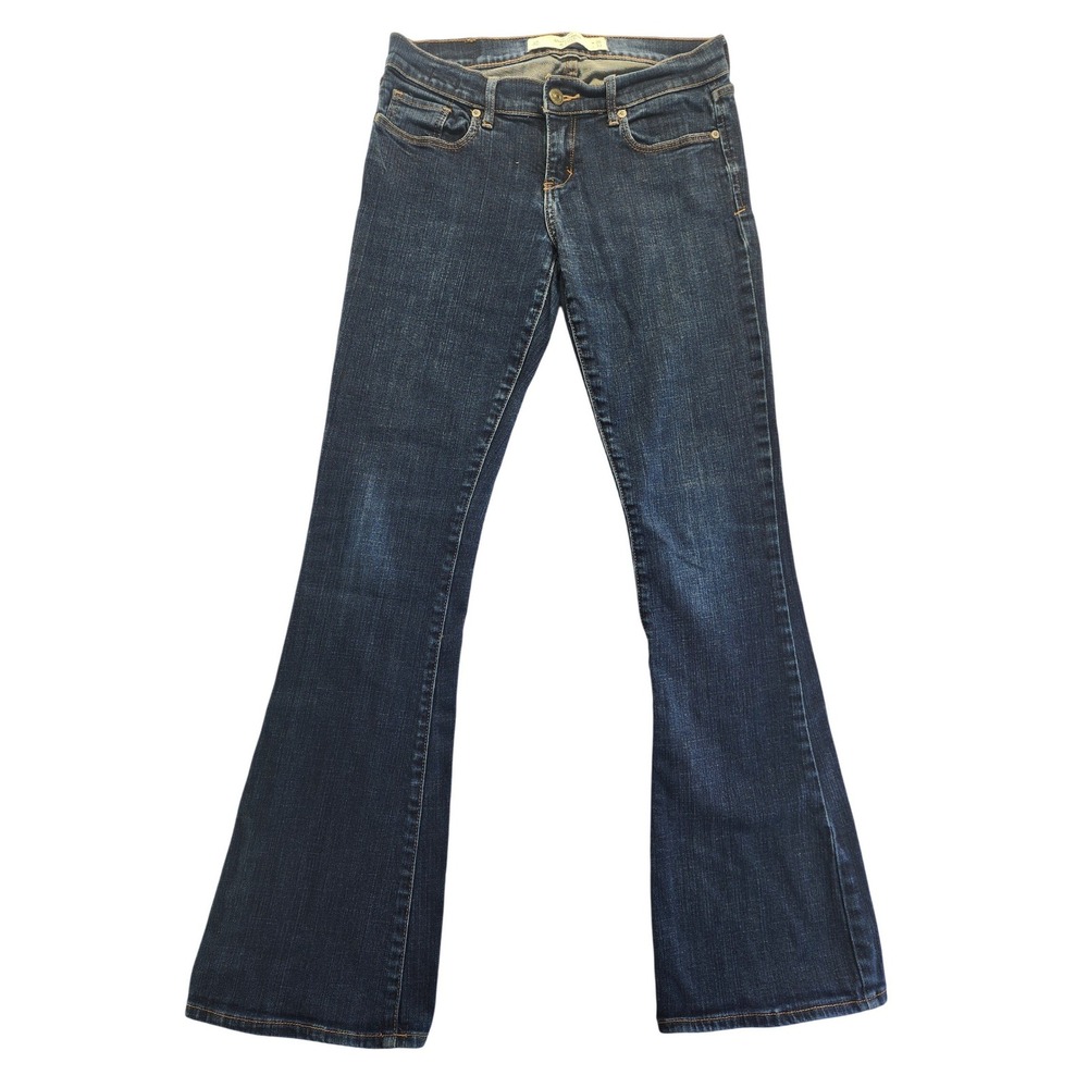 Abercrombie & Fitch Perfect Stretch Dark Wash Flare Jeans 2R W26 L33‎ Low Rise